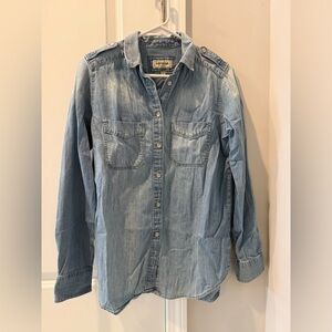 Express Women's Casual Blue Denim Shirt size Small